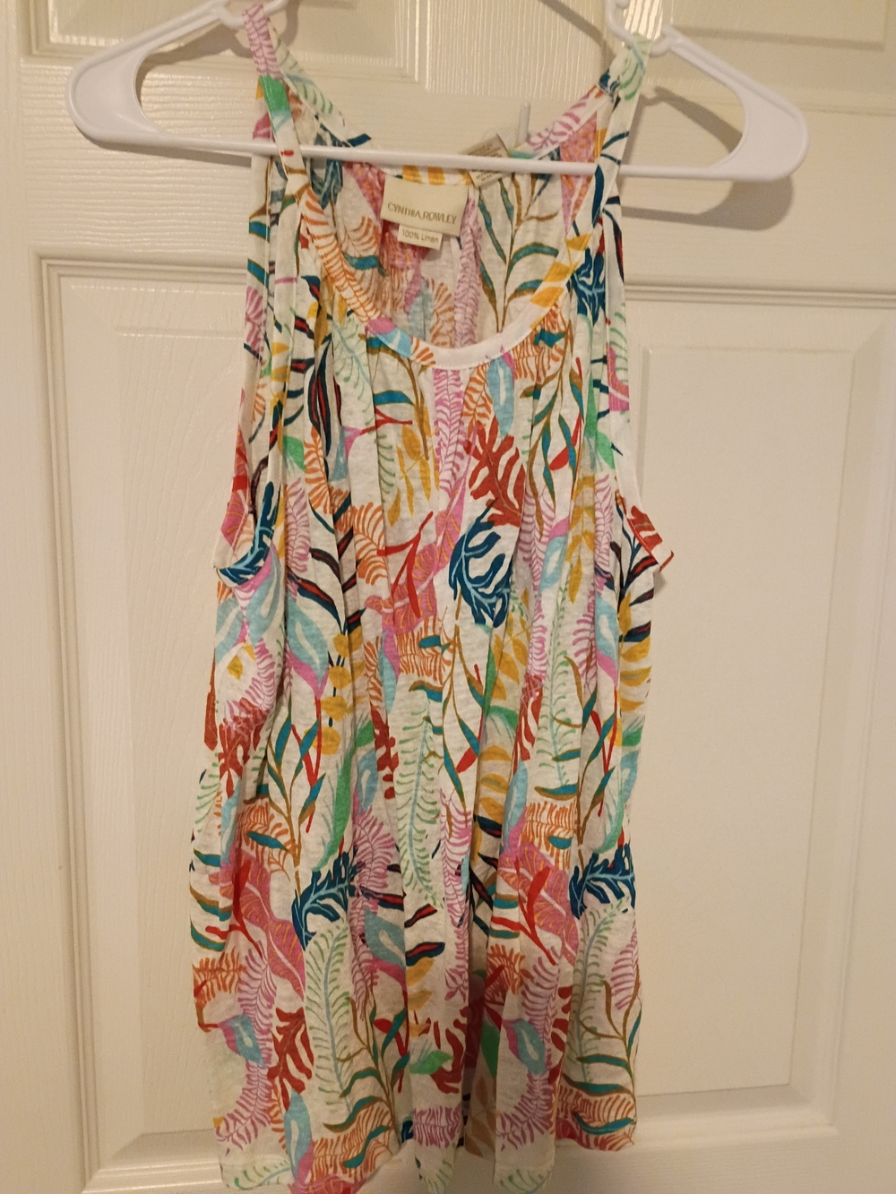 Cynthia Rowley Linen Tank Top NWOT XL Nice Colors!
